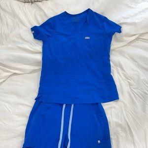 Figs Scrubs Set Royal Blue